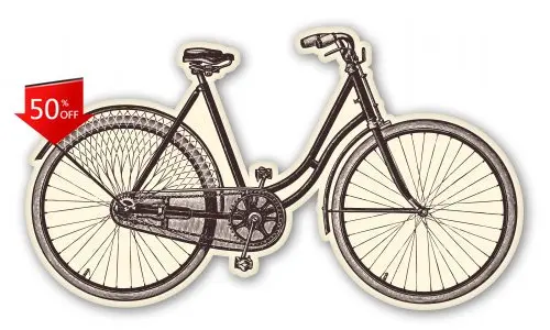 

Bicycle Illustration Cute Truck Laptop Motor Home Camper Van Waterproof Vinyl Decal Decoration Funny Vintage Trendy