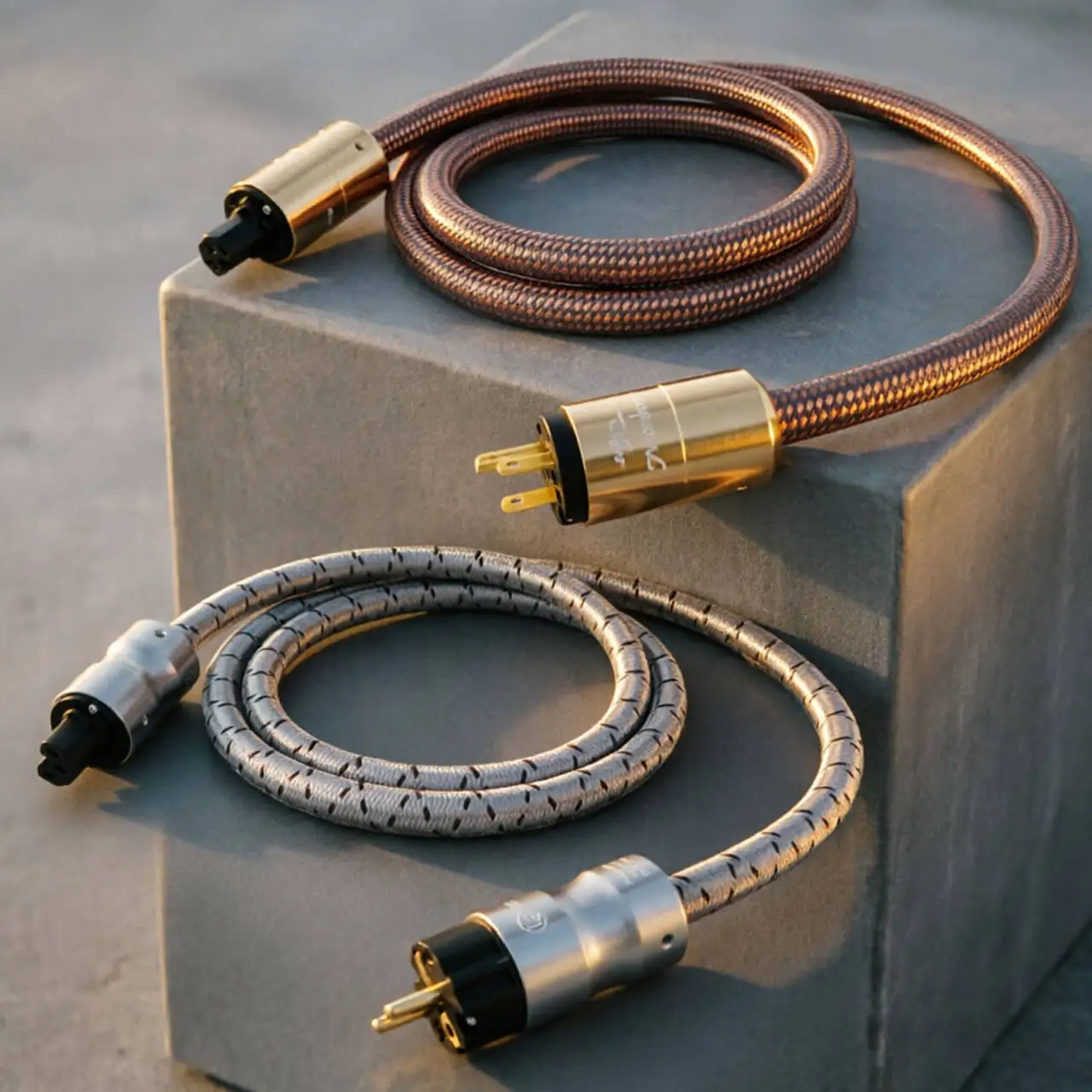 6N OFC Audiophile AC Power Line for Stereo System, Gold-Plated EU Plug HiFi Mains Cable for Amp/DAC, Upgrade Your Listening Stat