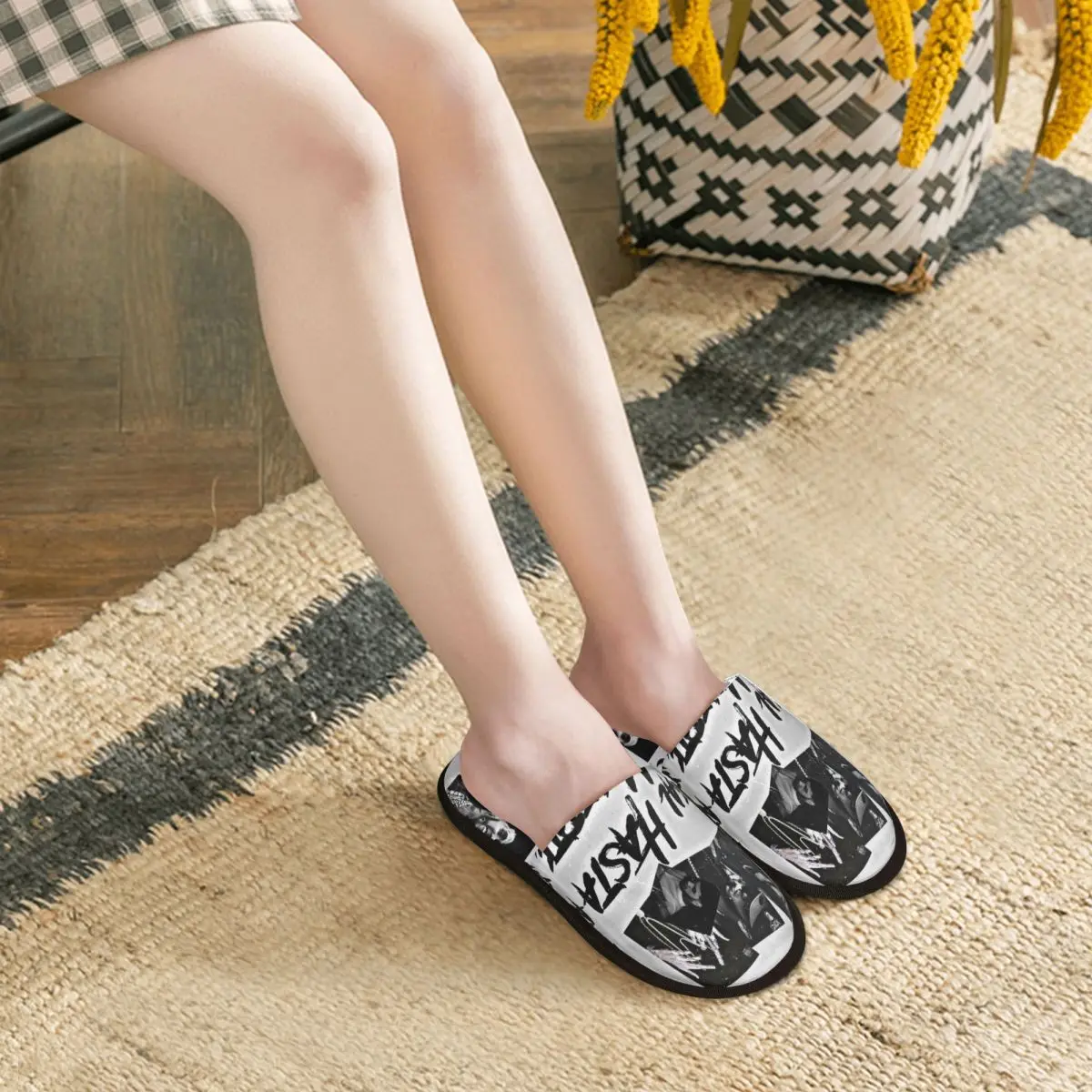 Custom Hip Hop Rapper A-Anuels Memory Foam Slippers Women Soft Warm House Slippers