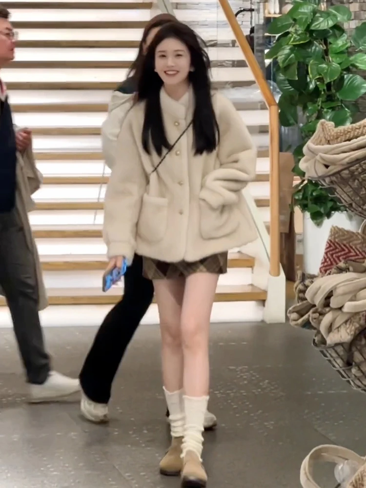 Coreano sle feminino plu jaet solto thi quente outono inverno nova sle flor ling marca suporte versão cardigan topo