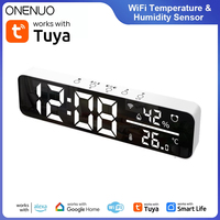 Tuya WiFi Mirror LED ClocksSupport Temperature Humidity Sensor Time Display USB Desktop Alarm Clock for Living Room Decoration