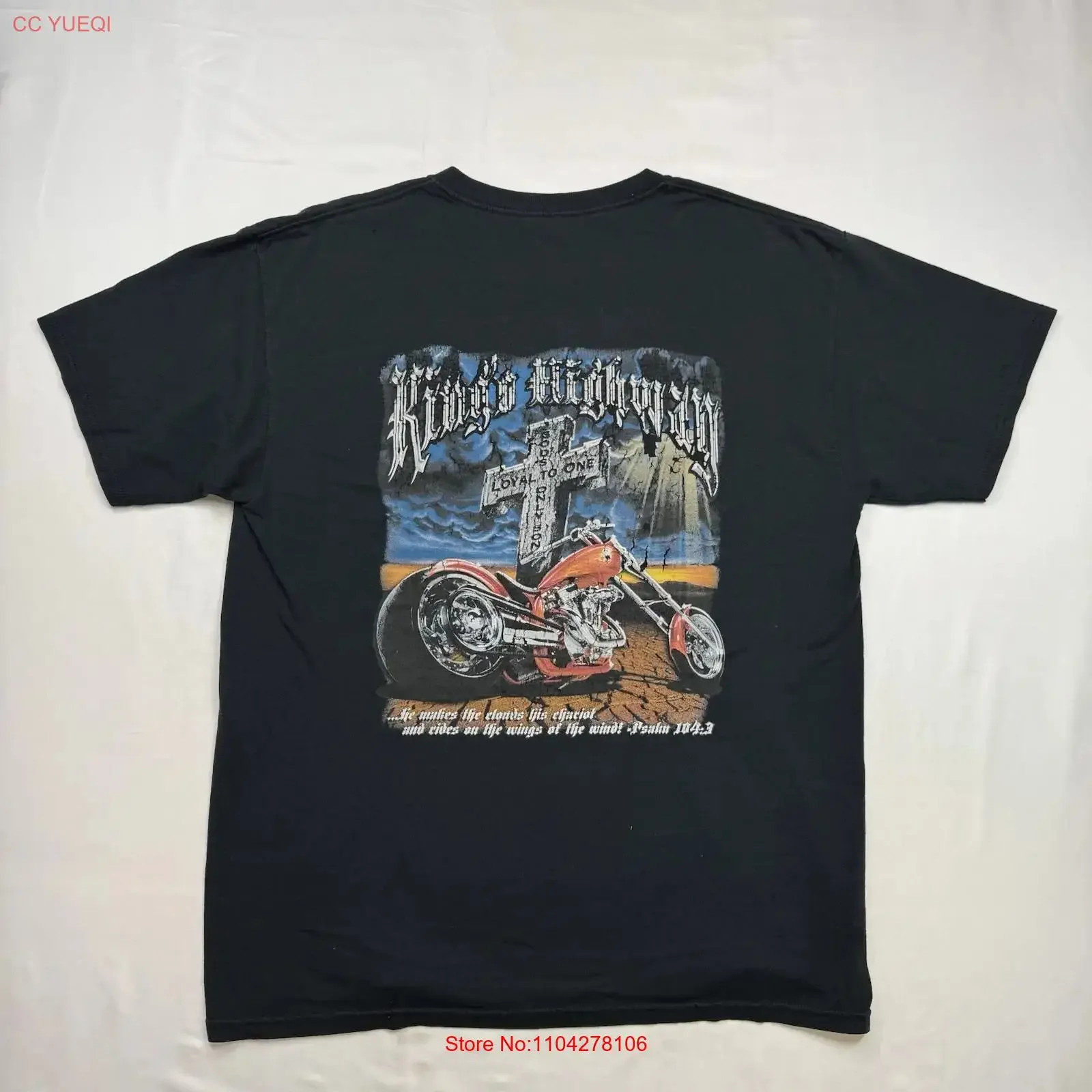 Christian Kings Highway Loyal to One God's Only Son Jesus Religious T Shirt Sz L vintage Washed Comfortable Casual graphic