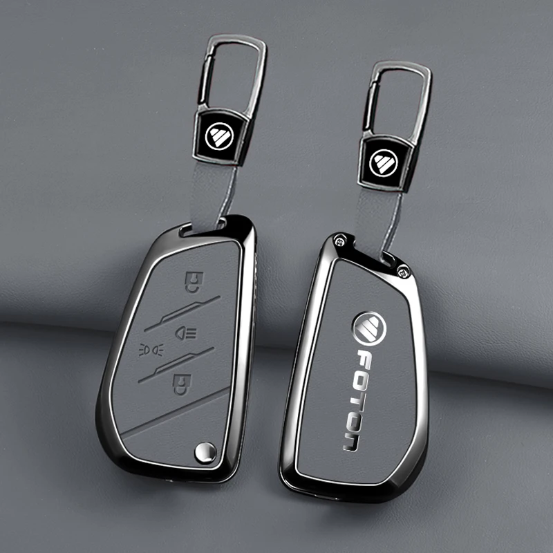 For Foton Ouman Galaxy 7 Galaxy 9 Heavy Truck Truck Ouman Galaxy 5/3 Zinc Alloy Leather Remote Control Car Key Case Accessories