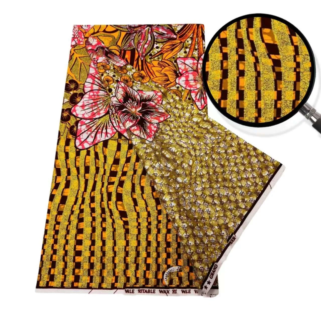 

2024 New Style Supe-V hollande African Fabrics Nigerian Golden Wax Print High Quality African Wax Fabrics For Patchwor HS7