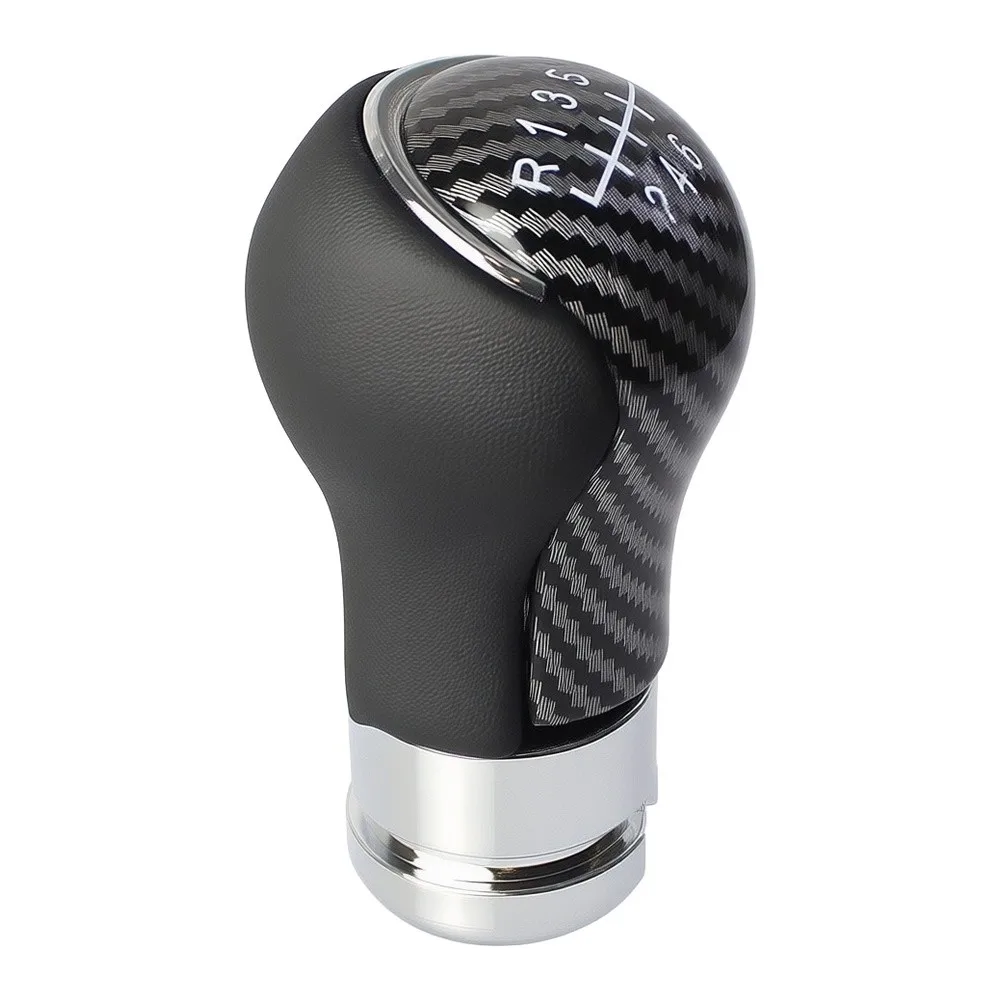Auto Interior Accessory Carbon Fiber Gear Knob 19mm Diameter Size Sleek Black Finish Smooth Shifting Action For Daily Commuting