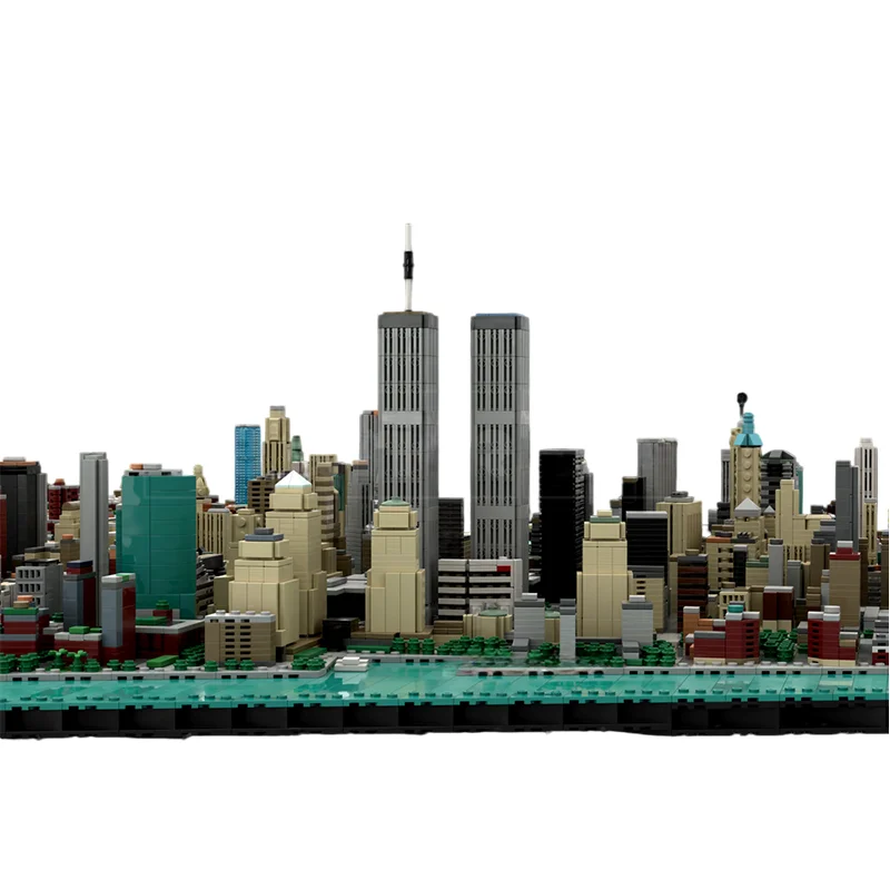 1748 قطعة من مكعبات البناء المعيارية القابلة للتخصيص، نموذج مركز التجارة القديم الحضري، لعبة تقنية شعبية للأولاد، هدية عيد ميلاد