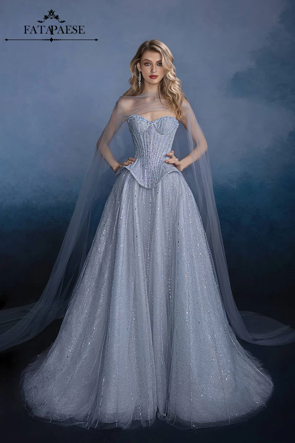 

Свадебные платья FATAPAESE на заказ: блестящие бусины и пайетки, романтическое тюлевое платье из двух частей, свадебные наряды