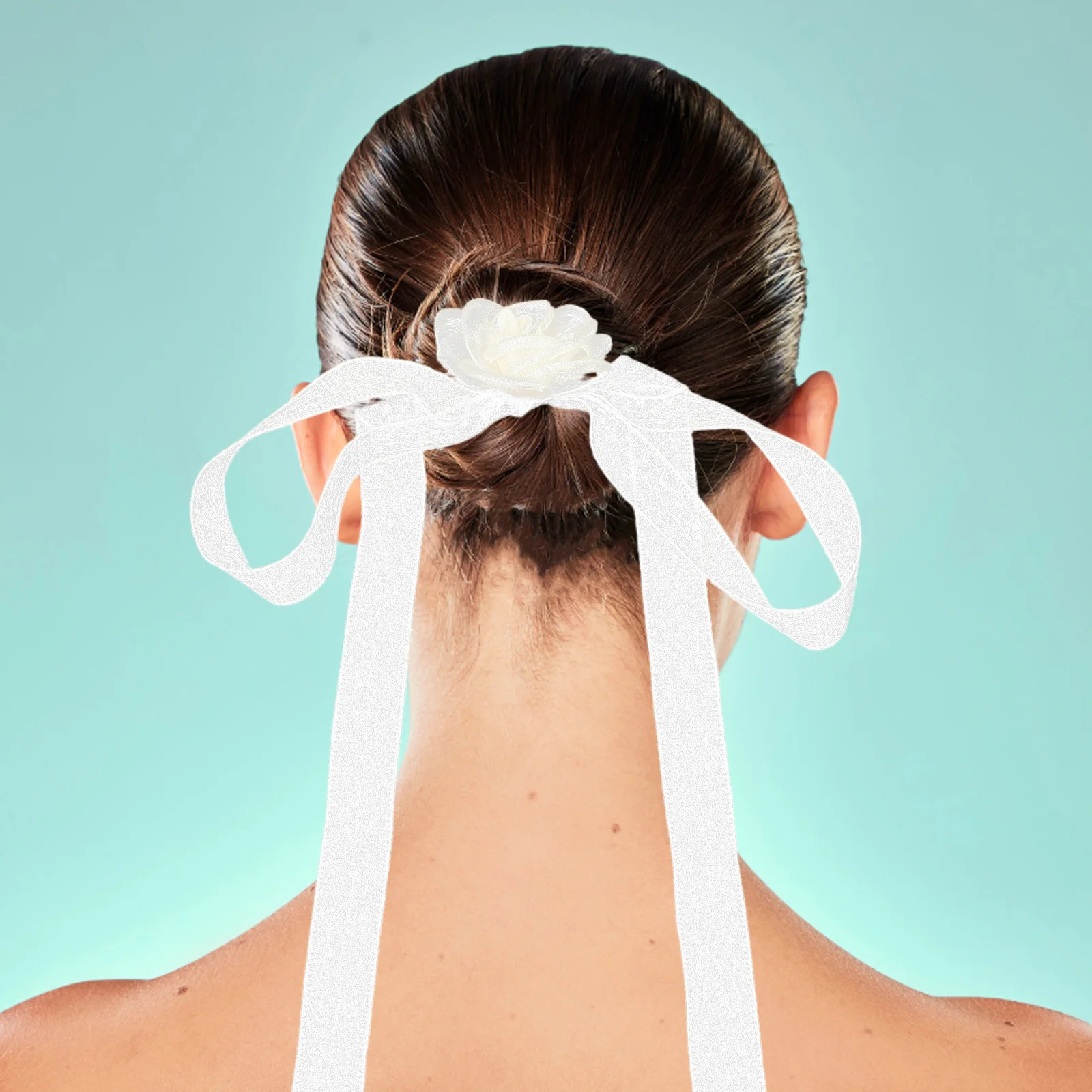 

Adjustable Lace Flower Ribbon Headband Long Wrap Hairband Bridal Wedding Hair Accessories French Vintage Style Flower Choker