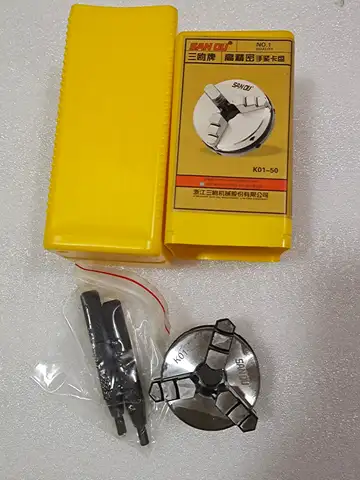 K01-50 미니 선반 척 카트리지, M14 수동 셀프 센터링 스레드 마운트, DIY용, 턱 3 개, 50mm