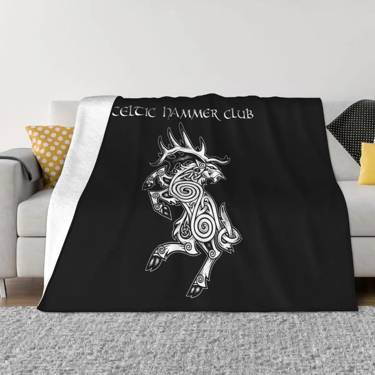 

Celtic Elk Rampant Blankets Fleece Decoration Ultra-Soft Throw Blankets for Bedding Bedroom Plush Thin Quilt