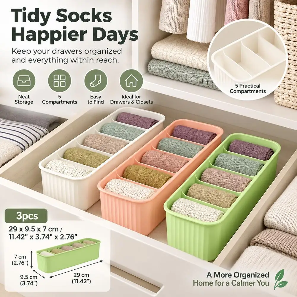 Socks Storage Box, Household Drawer, Wardrobe Compartment, Storage and Organization Box, Stockings and Underwear Storage Box