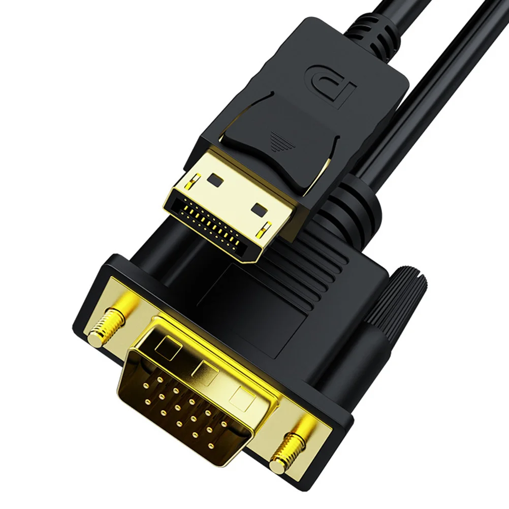 

DisplayPort to VGA Adapter Converter Cable to VGA Audio Video Cord Wire Line for Computer Projector Laptop (Black)