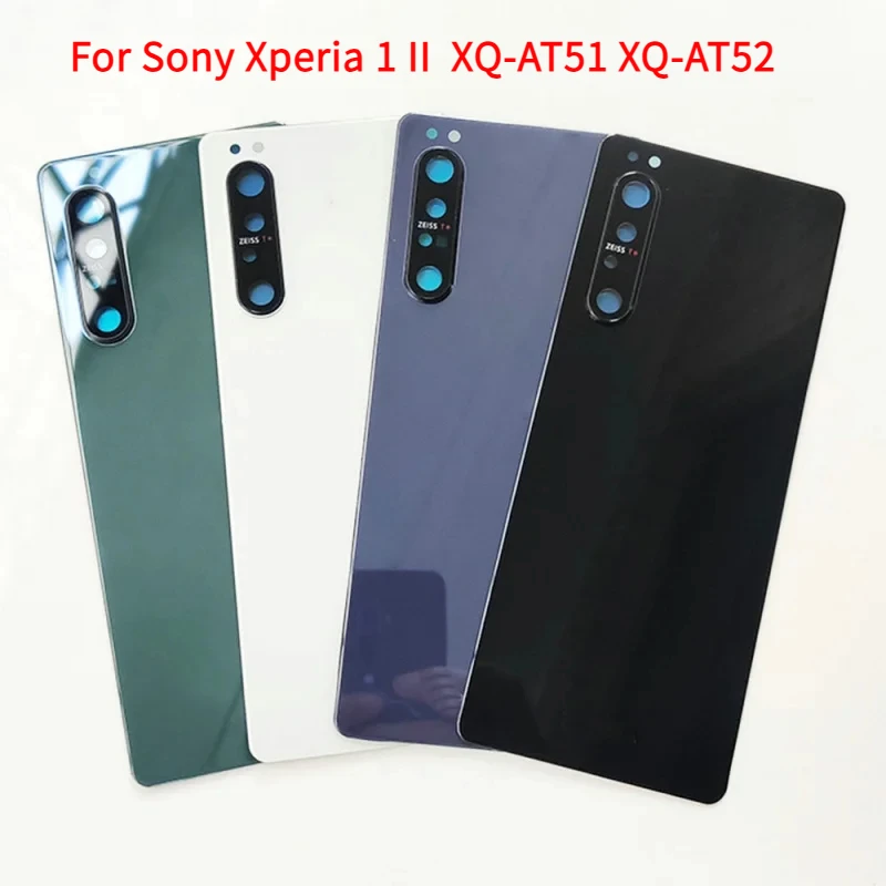 

Задняя крышка для Sony Xperia 1 II Xperia1 ii XQ-AT51 XQ-AT52 корпус батарейный отсек Ремонт Замена заднего корпуса с логотипом объектива камеры