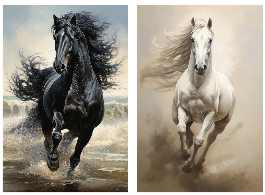 6Style The Race Galloping White Horse for Him or Her Canvas POSTER ,Home Decor Wall art painting