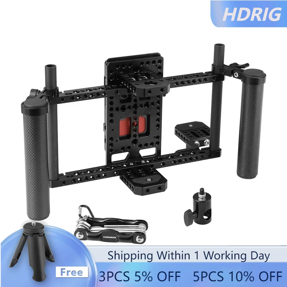 HDRIG Universal Director's Monitor Cage With Aluminum Dual Cheese Handles &1/4