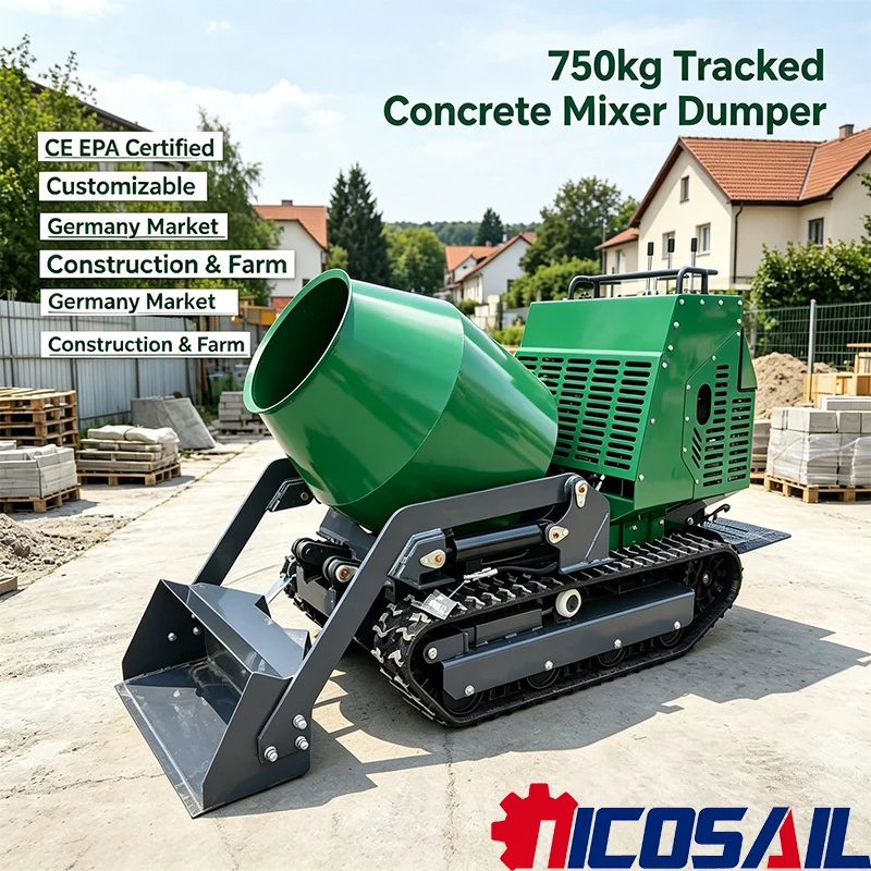 Мини-самосвал-миксер на гусени – обзор и цена Concrete Mixer Machine