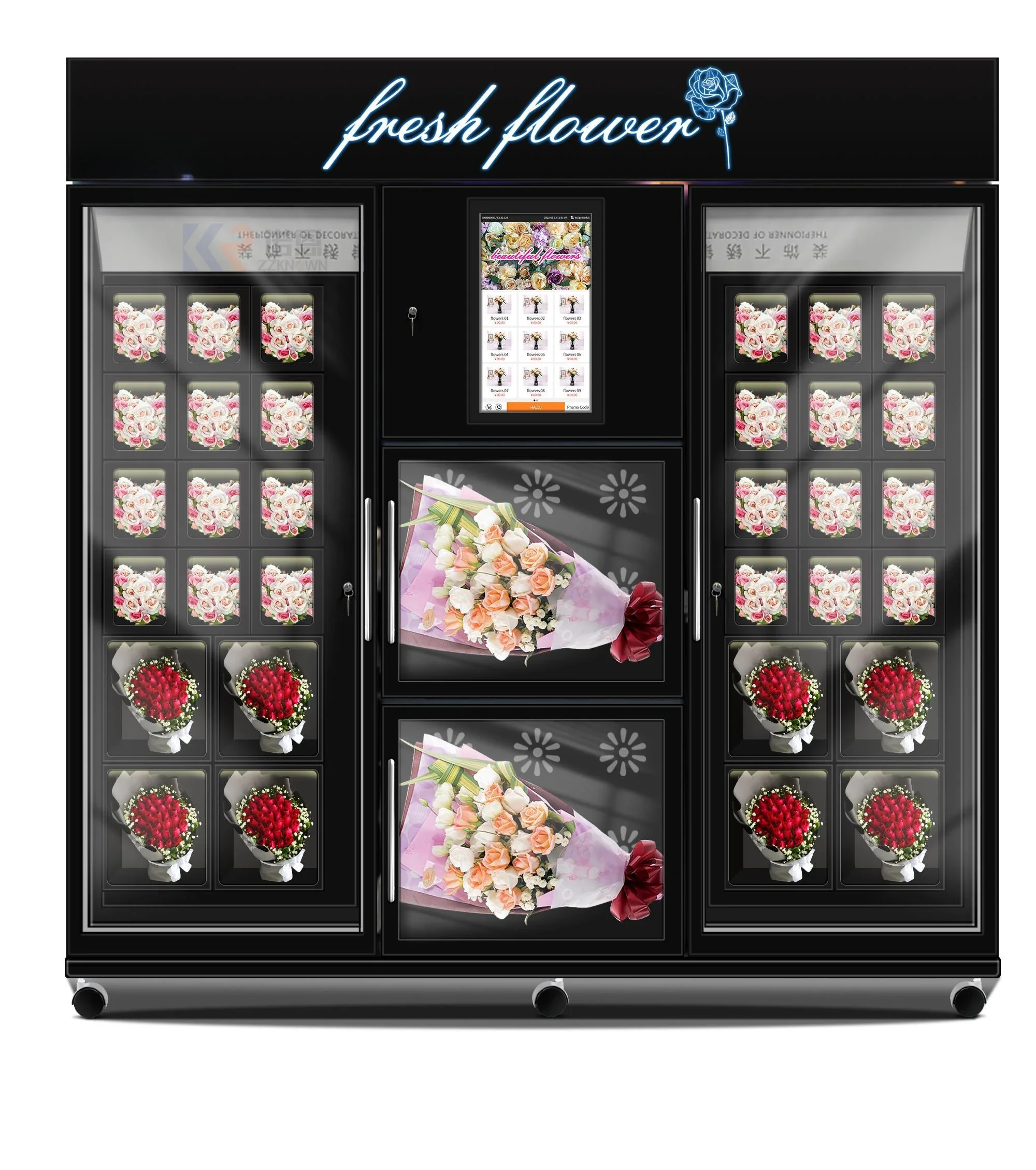 Hot Sales 6 Big Locker Flower Bouquet Flower Vending Machine With Refrigeration