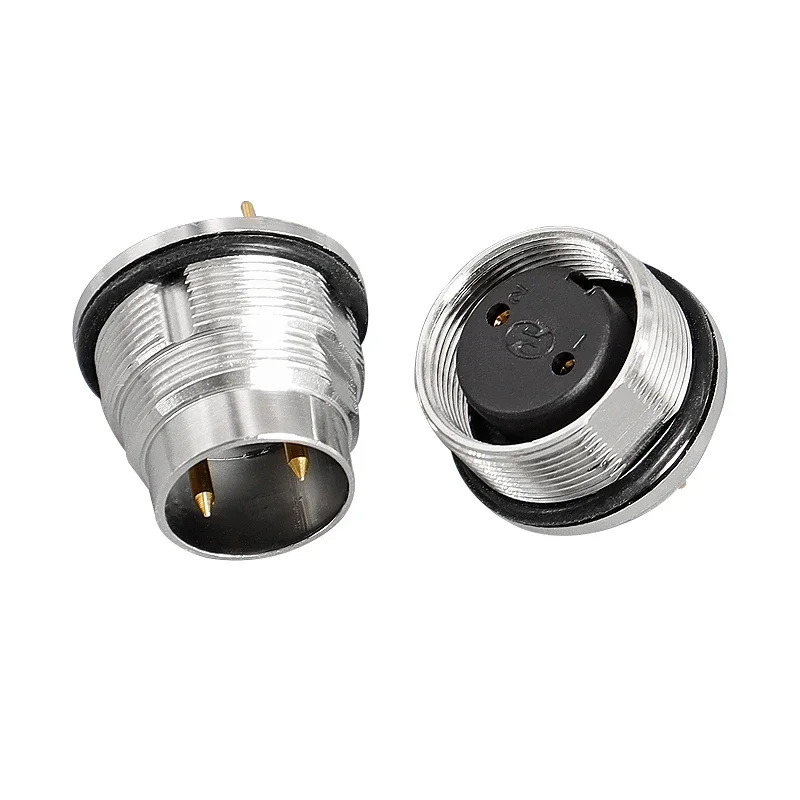 Imagem -02 - Conector Impermeável do Painel do Pwb Soquete Reto Masculino e Feminino de Jack Ip67 e 68 Tamanho 18 mm 12 14pin M16 10 100sets