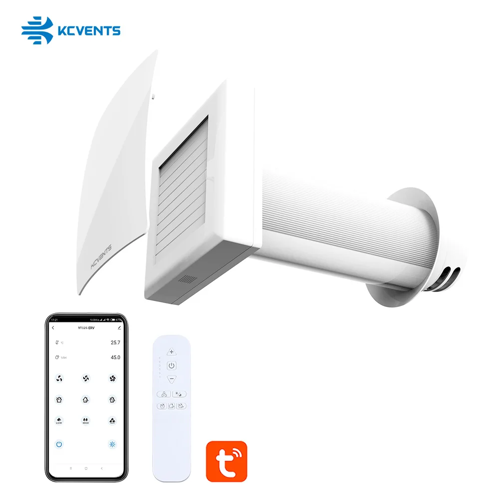 KCvents VT125 Wentylator świeżego powietrza w pomieszczeniu wentylator odzysku ciepła z ceramicznym filtrem Hepa System wentylacji wentylator wyciągowy