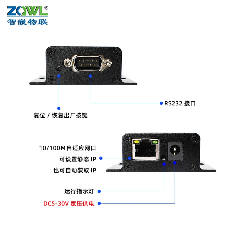 직렬 서버 직렬-이더넷 RS232 Modbus TCP