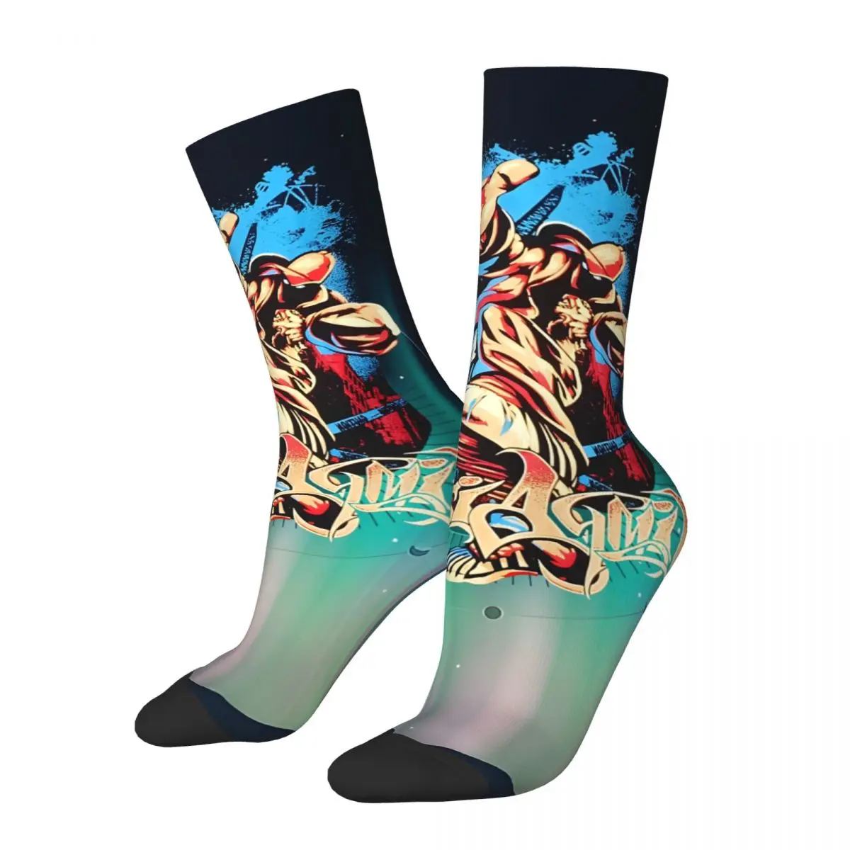 Retro Rap Men's compression Socks Unisex Limp Bizkit Harajuku Pattern Printed Novelty Crew Sock