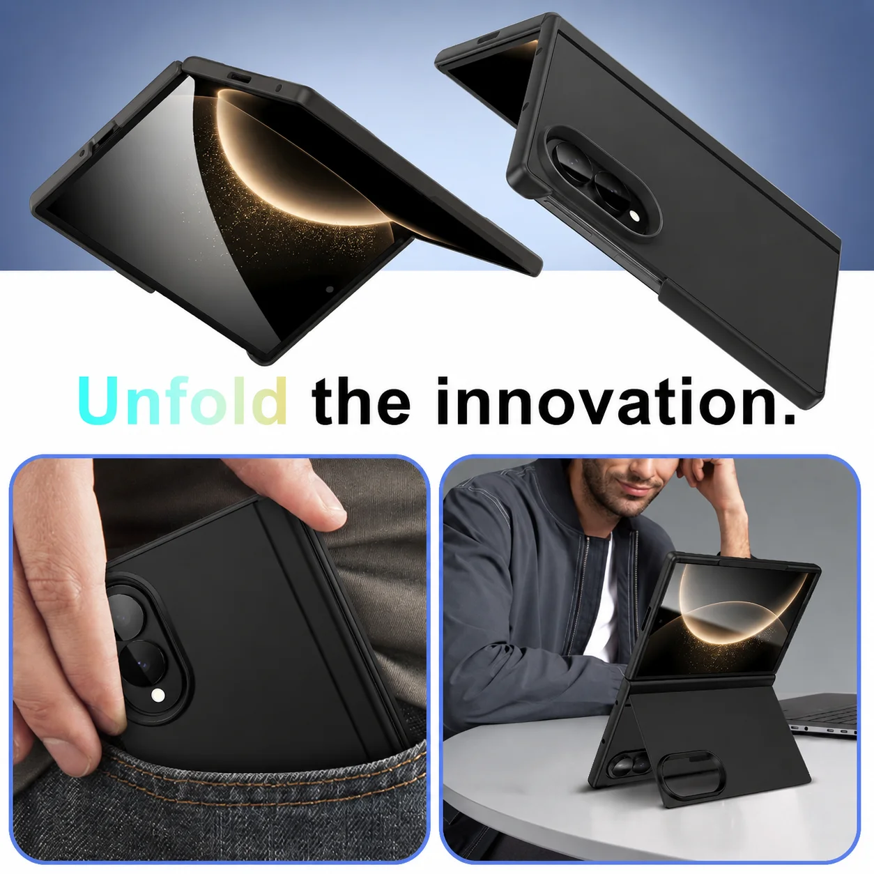 Anti-Knock Black Hard Funda Cover Case for Samsung Galaxy Z Fold 8 Fold8 Ultra Fold 7 6 5 4 3 Fold7 Fold5 Fold4 Fold3