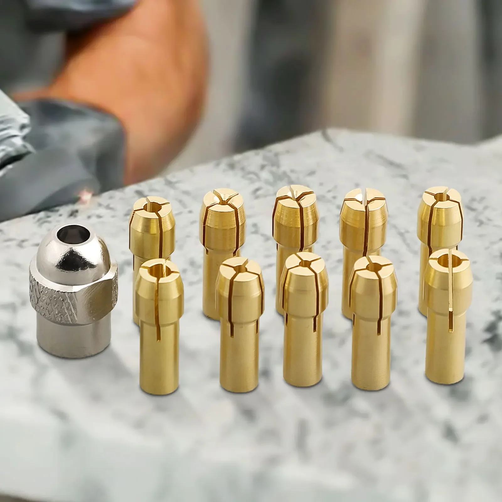 Drill 11pcs/Set Power Copper Sandwich Drill Chucks Collet Bits Machine Polishing Engraver Electric Accessorie For Rotary Tool