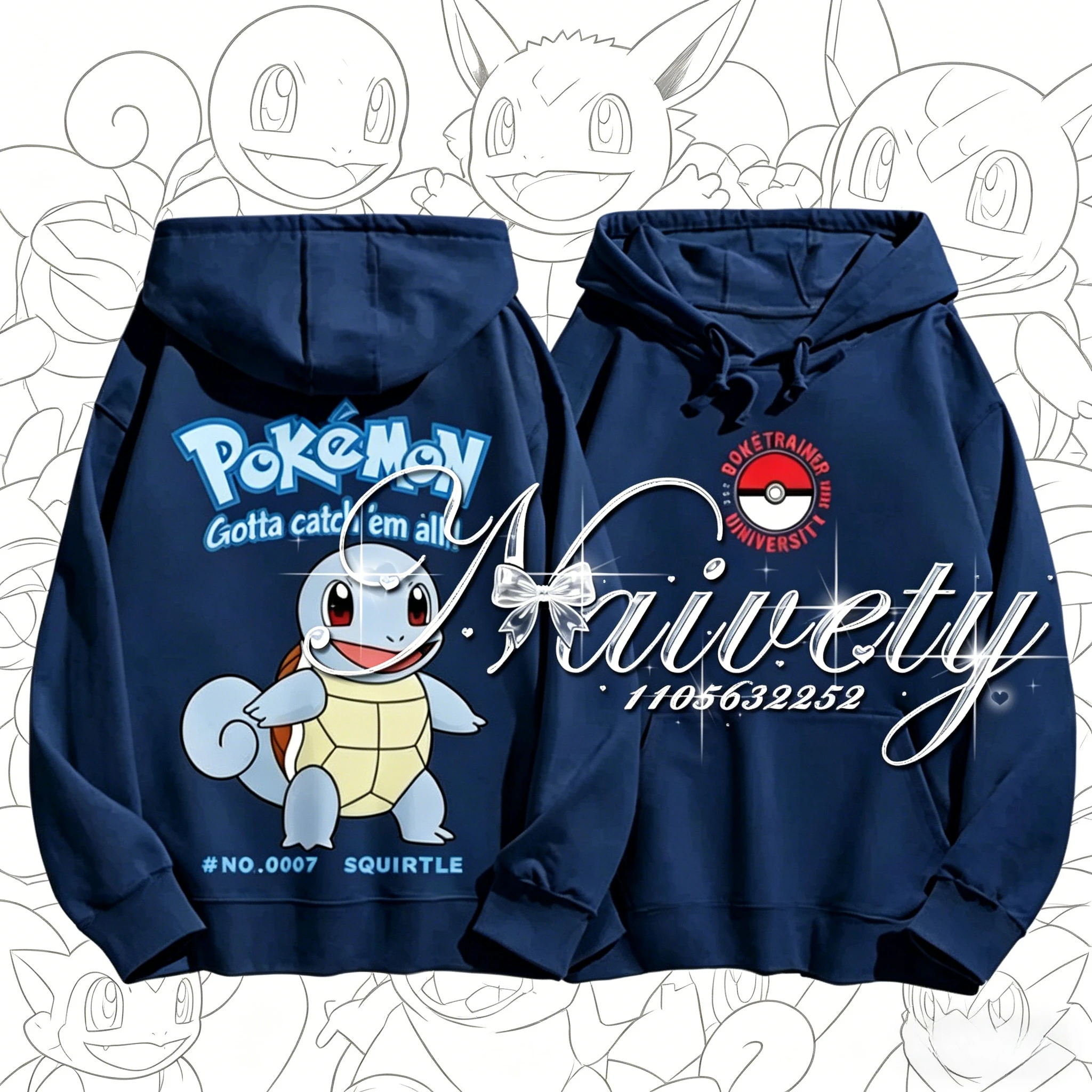 Sudadera con Capucha de Pokémon Squirtle, Edición 2026, en Oferta, de Algodón Rojo, Informal, para Padres e Hijos, Conjunto Deportivo a Juego para Parejas, para Todas las Edades