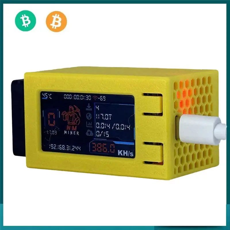 AC57-Nmminer Nerdminer V2 Pro Max 390KH/S Solo Lottery Miner With Cool Fan Bitcoin Crypto Miner BTC Miner Nerd Miner