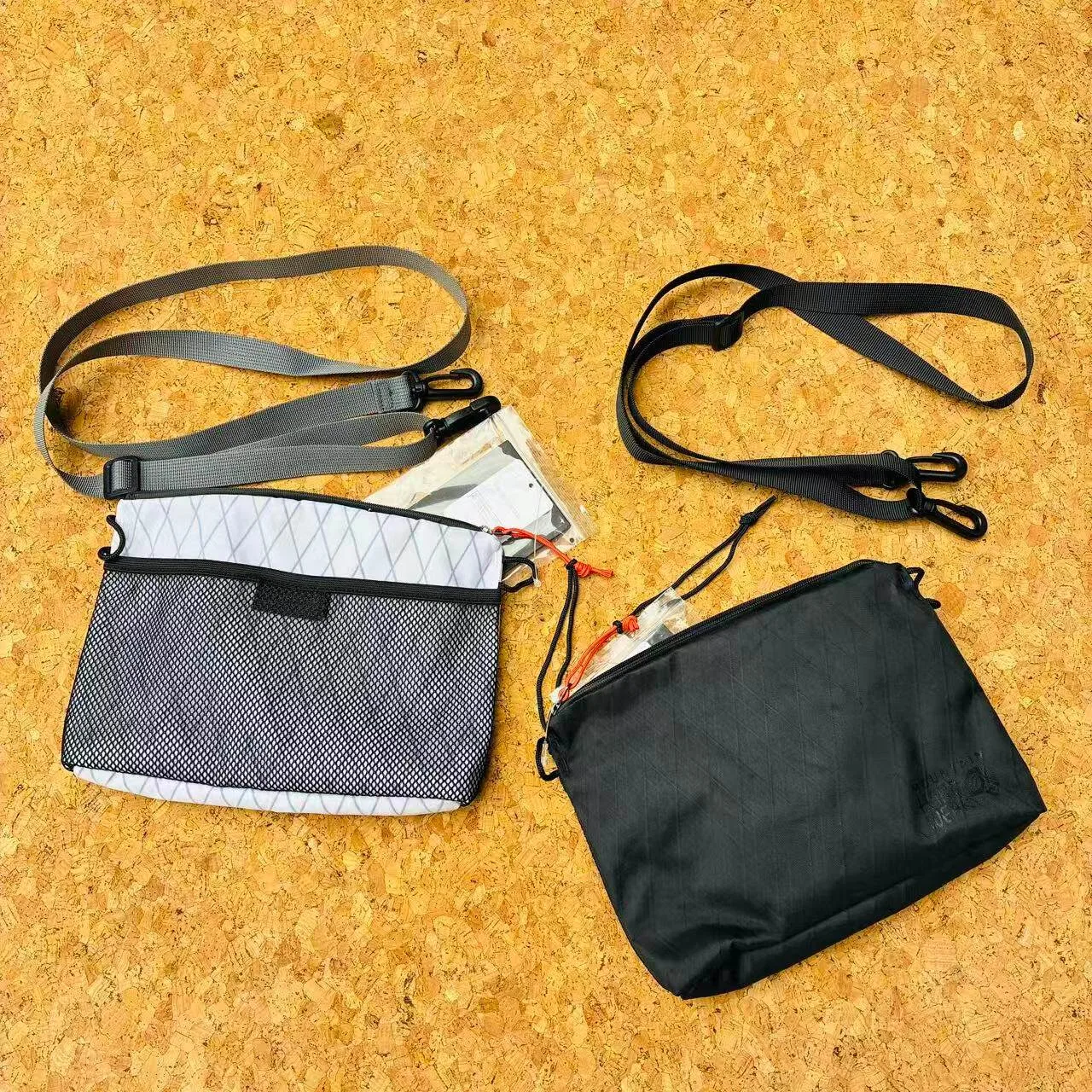 Men's Outdoor Hiking Crossbody Small Bag Adjustable Casual Shoulder Pack for Camping Mesh Lightweight EDC Phone & Key Pouch