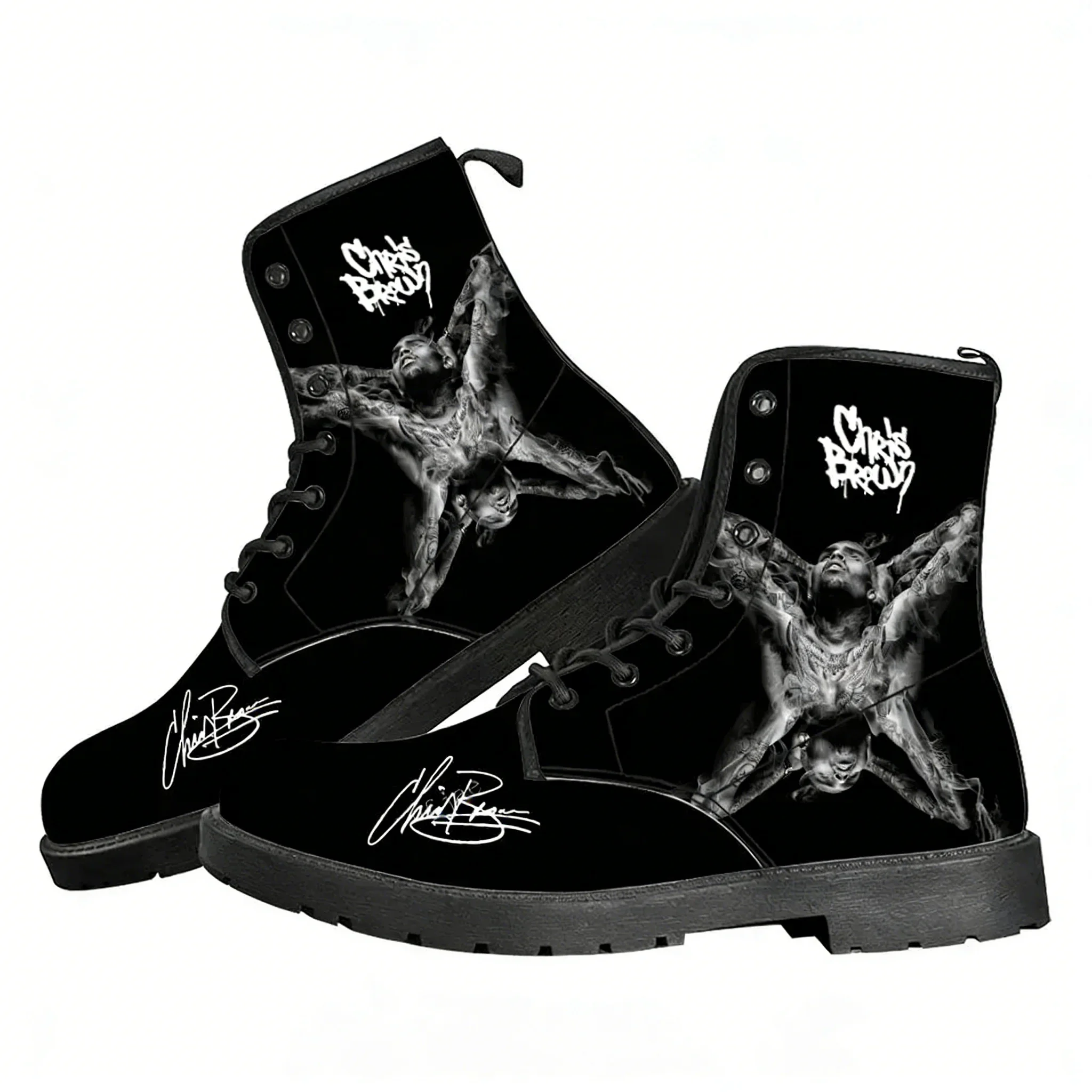 

Chris Brown Hip hop Rap Rock Singer Casual Boots Mens Womens Teenager Shoes Outdoor Hiking Fashion Boot Customize Made Shoe