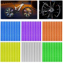 12Pcs Reflective Mount Clip Tube Warning Strip Bicycle Wheel Spoke Reflector Stripe Steel Wire Lamp MTB Bike Reflector Light