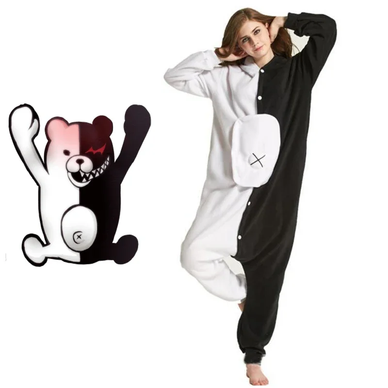 Danganronpa Principal Monokuma Cosplay Costume Anime Cosplay Jumpsuit Pajamas Couple Matching Cloth Halloween Costumes