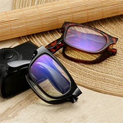 Men Foldable Reading Glasses Women Folding Presbyopia Anti Blue Light Presbyopic Glasses With Case 1.0 1.5 2.0 2.5 3.0 3.5 4.0