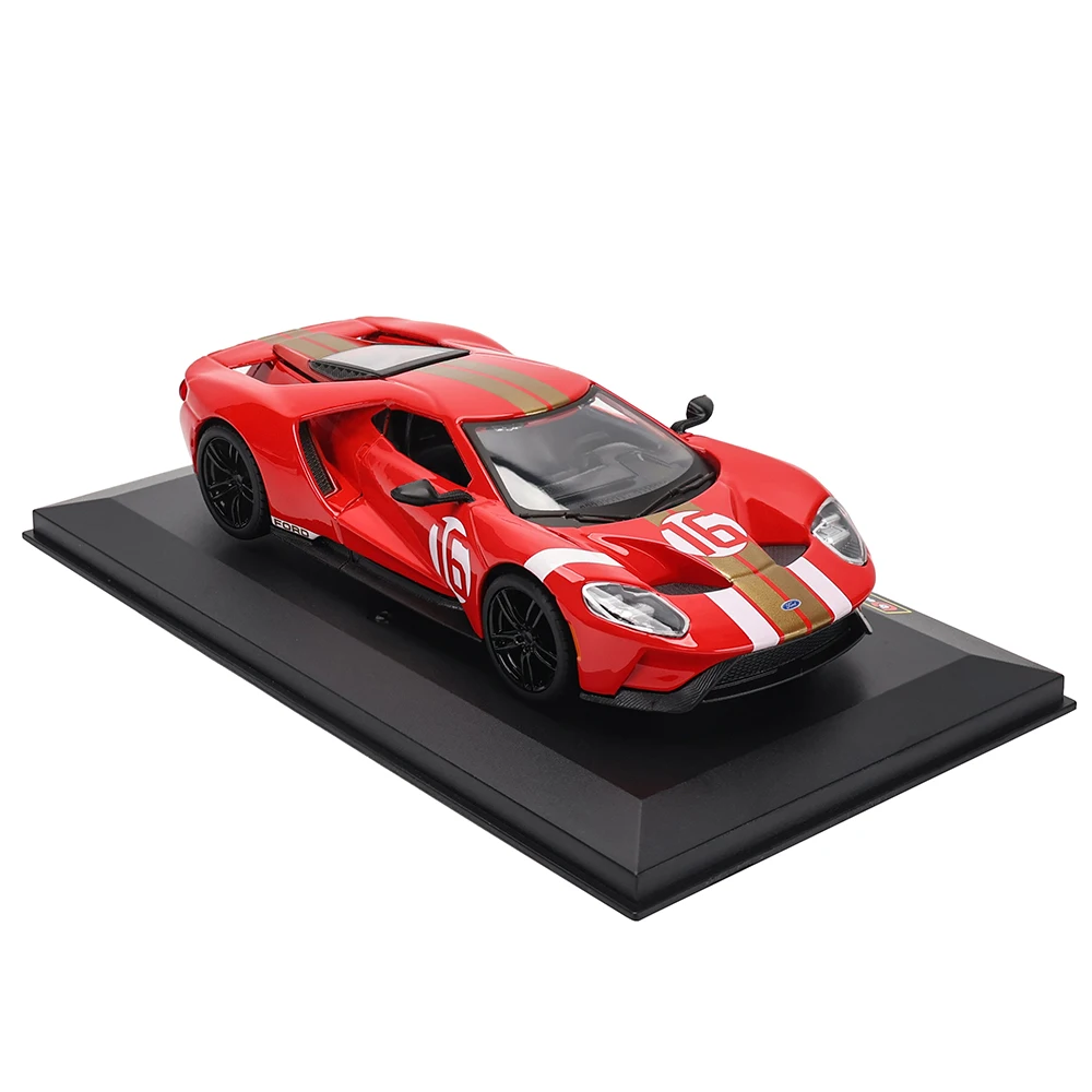 Bburago 1:32 2022 Ford GT Heritage Edition simulation alloy die-casting model display bottom car model seat set collection gift