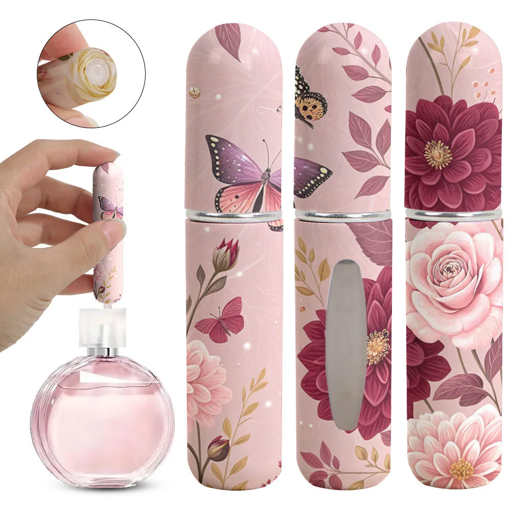 New 5ml Mini Perfume Bottle Empty Portable Empty Cosmetic Containers Storage Sprayer Refillable Spray Rotating Bottle