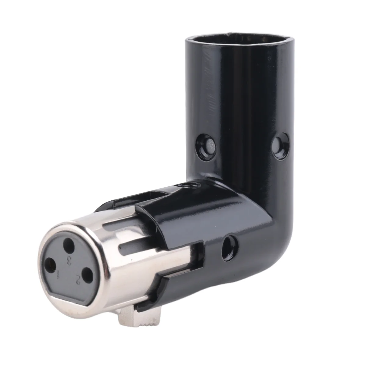 1Pcs Rotatable XLR Angle Adapter Dual Male and Female L-Shaped Connector Metal Adapter with 4 Adjustable Angle Positions