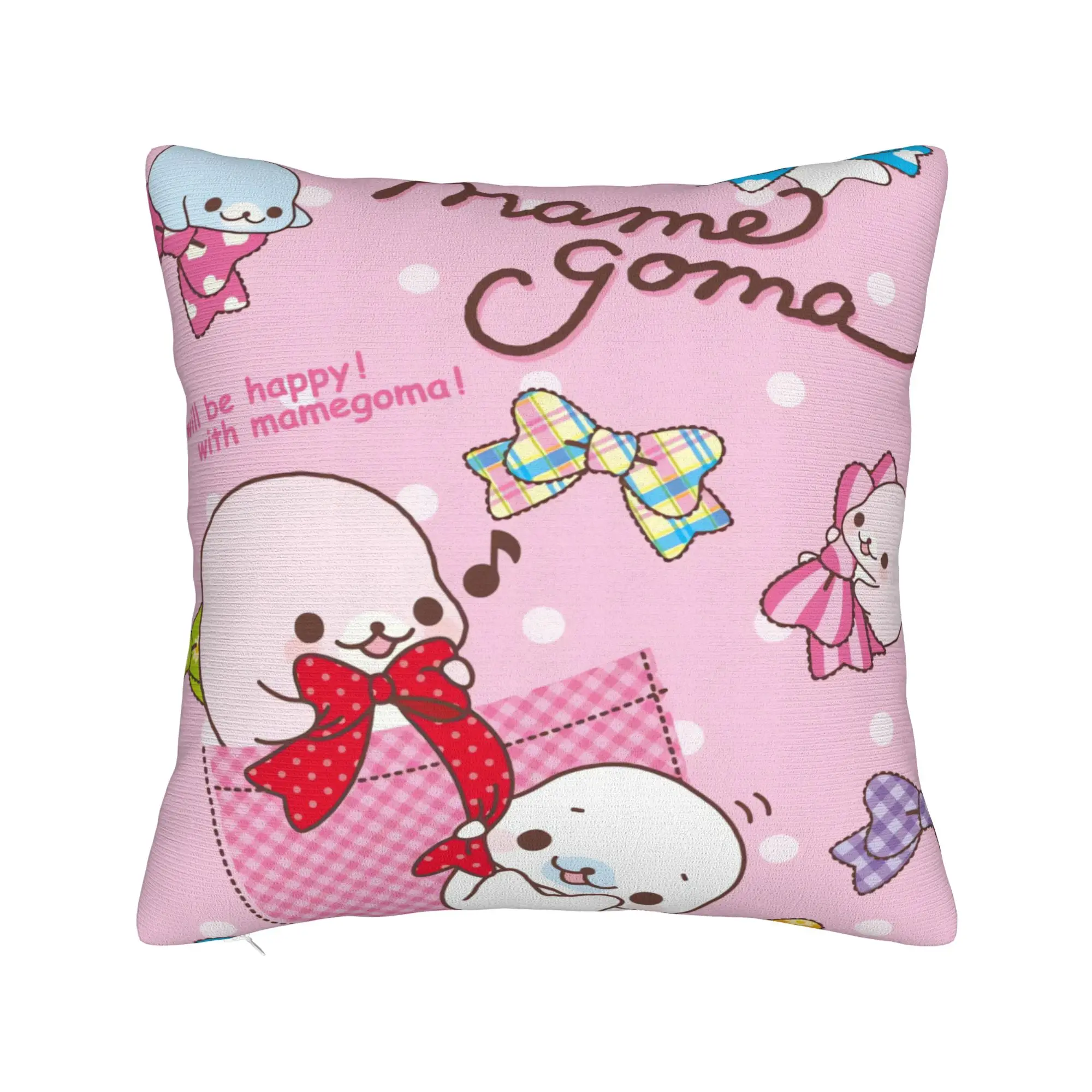 Pillow Case White Seal Strawberry Custom Mamegomas Pillow Cover For Sofa Couch Bed Living Room Kawaii Pillowcases