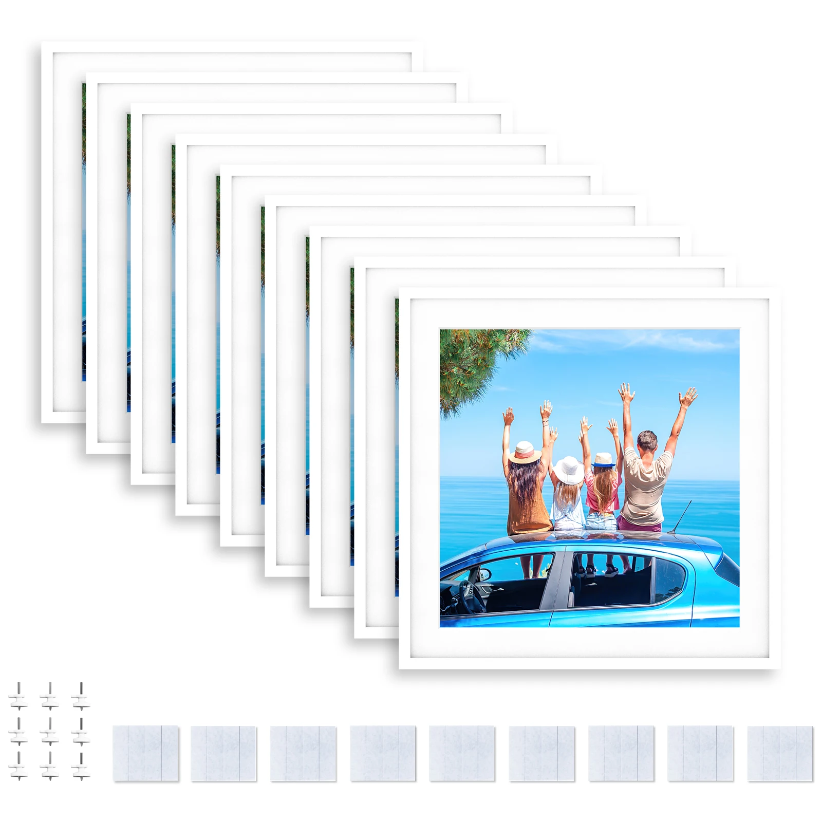 

12x12 Picture Tiles | Mix Tiles Picture Frames Stick on Wall | Photo Tiles Peel and Stick Picture Frames as Gallery Wall Frame S