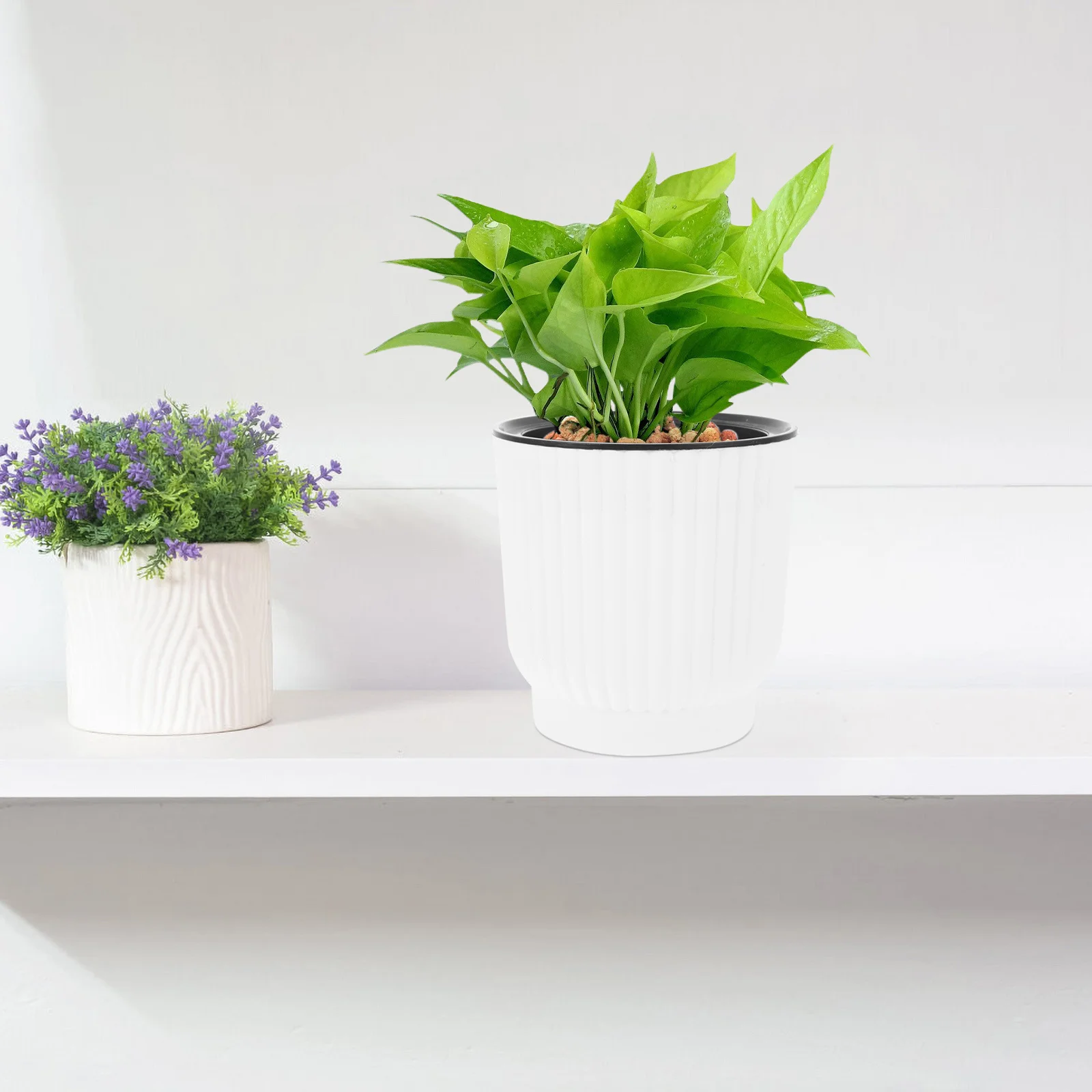 

4Pcs Automatic Self Watering Flower Pots Plastic Planters for Home Garden Balcony Decoration Succulents Plants