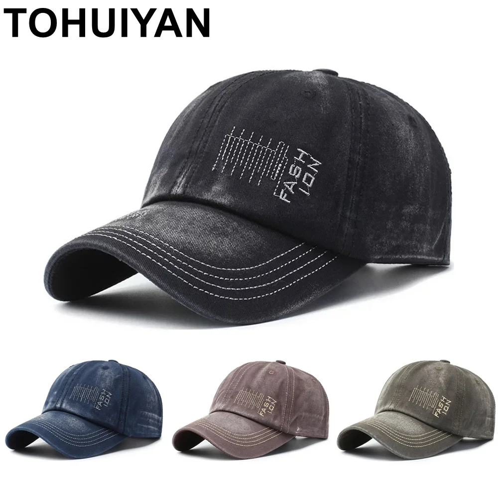 

TOHUIYAN Wholesale Cotton Baseball Cap For Men Vintage Dad Hat Casual Washed Caps Unisex Hip Hop Hats Casual Casquette Snapback