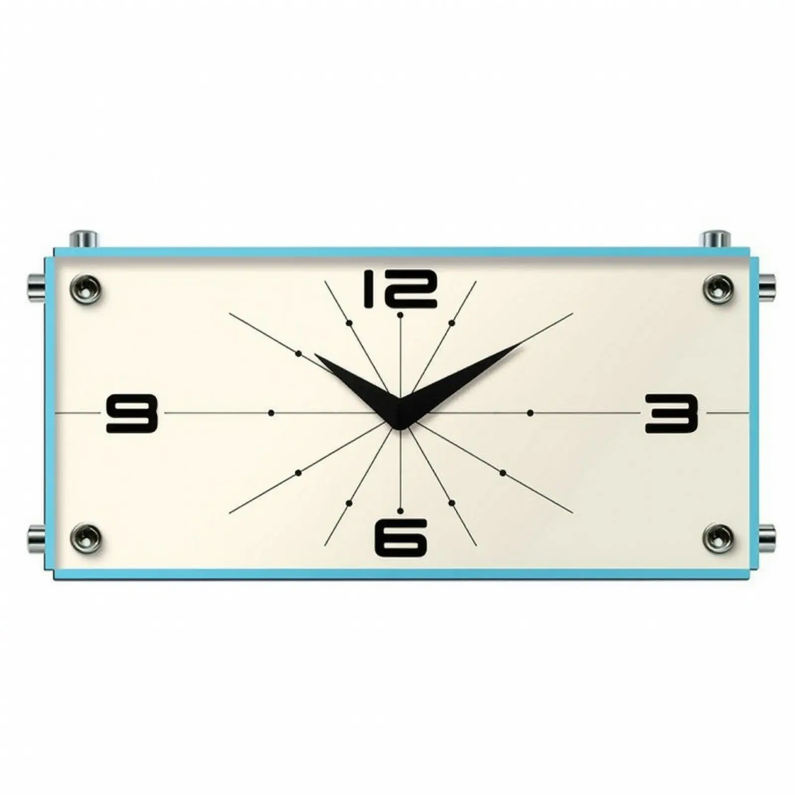 Rectangular Desktop Clock Easy-to-Read Battery-Powered Analog Desk Clock Compact Modern for Study, Bedroom
