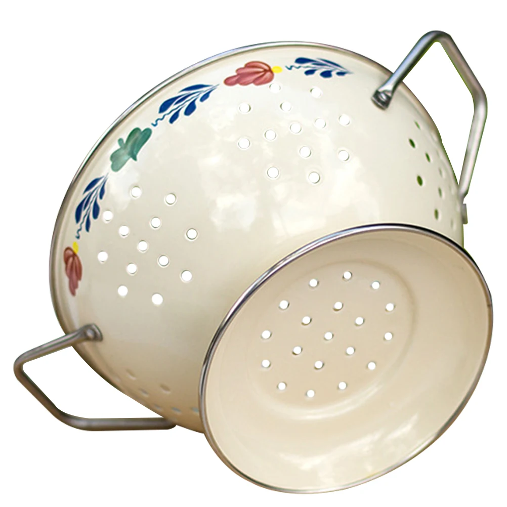 

European Lace 3 Tier Fruit Basket For Counter Plate Trays Metal Double-handle Drain Design Serving Platter Storage Holes