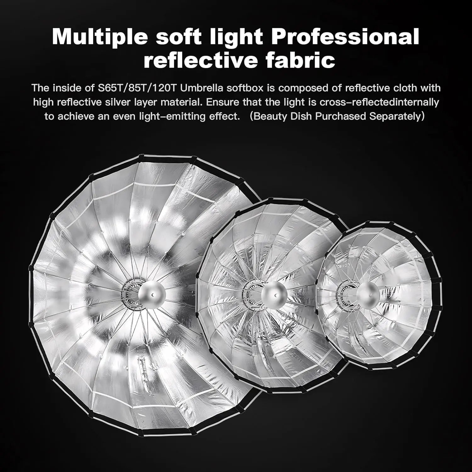 صندوق سوفت بوكس سريع التحرير مقاس 85 سم مع موزع لإضاءة التصوير الفوتوغرافي، تصميم مدمج لتركيب بوينز #3