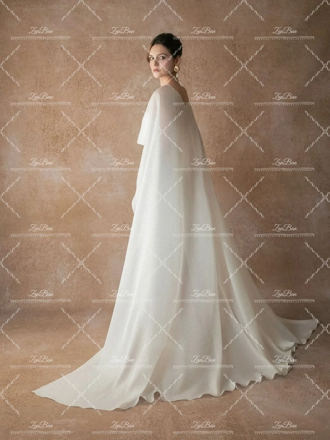 ZanBan 2026 New Customised Elegant Mermaid Soft Organza Wedding Dress Sleeveless 2Pcs Shawl Stain vestidos de novia Bridal Gown