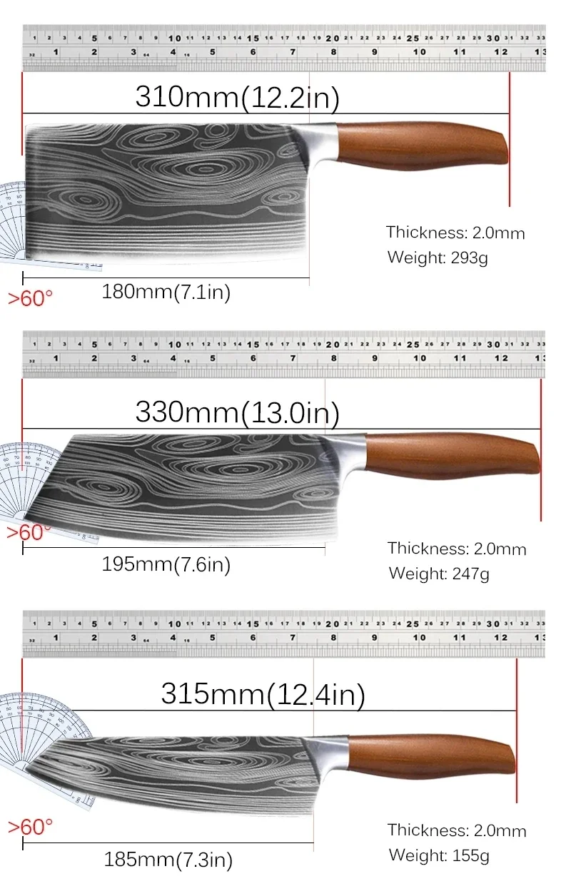 Stainless Steel Kitchen Chef Knife Set Professional Japanese Meat Fish Slicing Vegetables Cutter Butcher Cleaver Knives