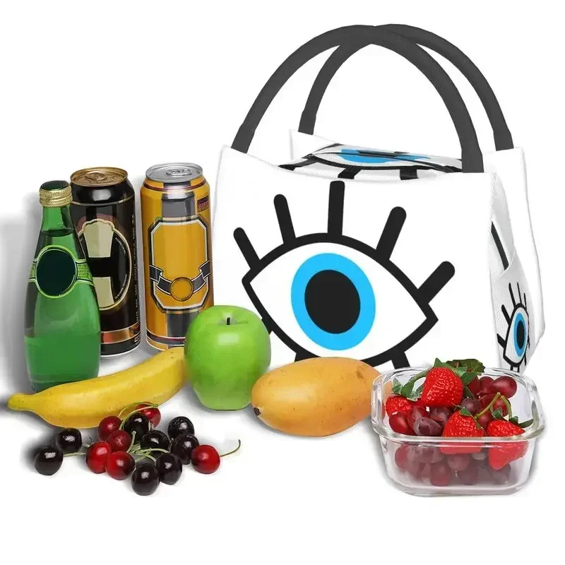 Magic Eyes Charm borsa da pranzo isolata per ufficio di lavoro Black Evil Eye amuleto Boho Pattern Portable Cooler Thermal Lunch Box Women