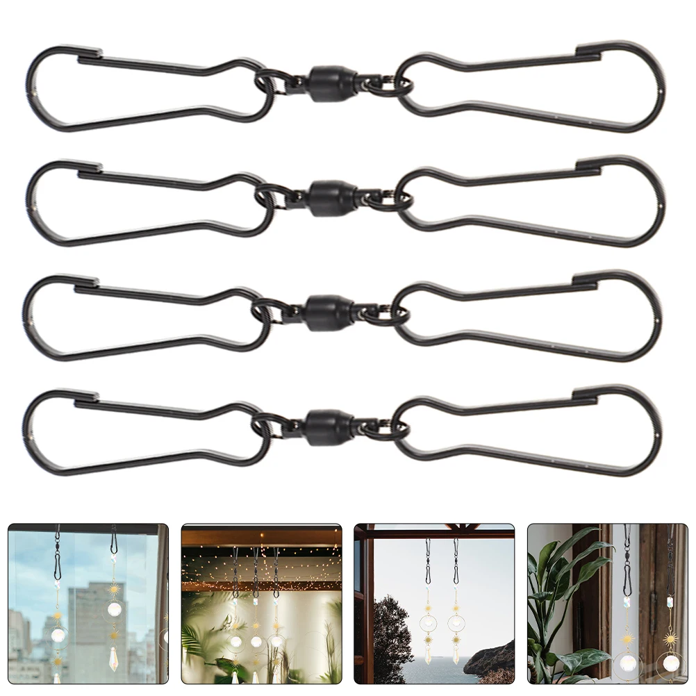 

12pcs Swivel Hooks Stainless Steel Wind Chimes Rotating Garden Hanger Clips Outdoor Ornament Hooks Hanging Clip Hardware