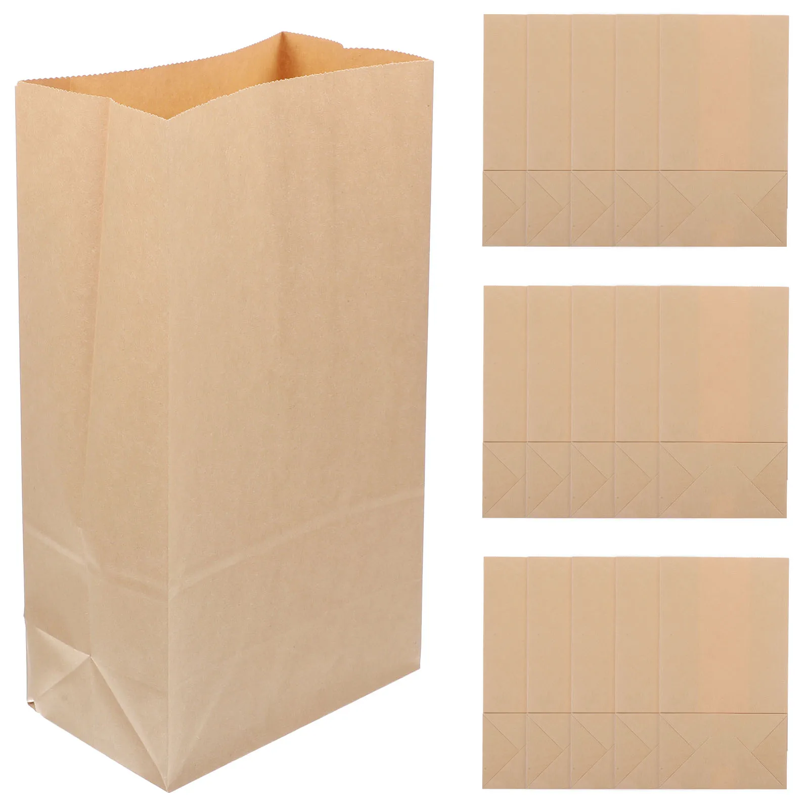 

20Pcs Kraft Paper Storage Bags Reusable Vegetable Fruits Grocery Bags Foldable Washable Snack Bread Organizer Snacks Paper Bags,