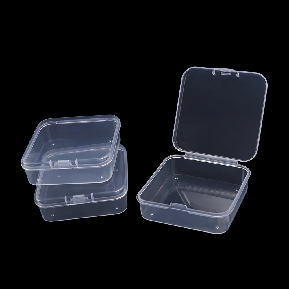Mini Transparent Organizer Box Transparent Dustproof Mini Square Storage Box PP Plastic Container Dustproof Storage Boxes